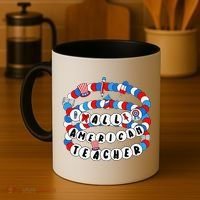 All American Teacher 4th July Bracelet Teacher Appreciation Coffee Mug thumb 4