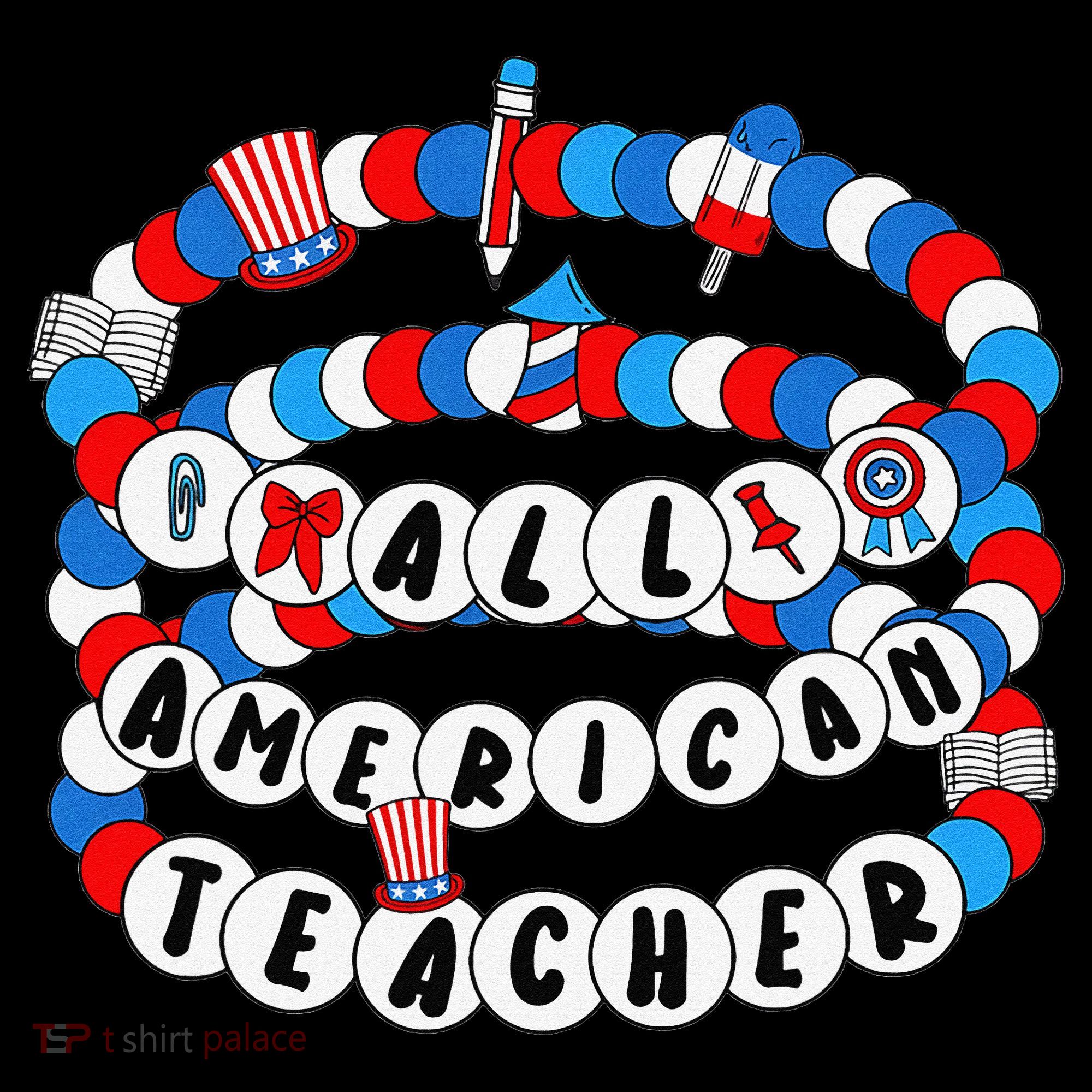 All American Teacher 4th July Bracelet Teacher Appreciation Coffee Mug