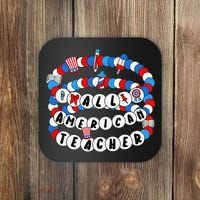 All American Teacher 4th July Bracelet Teacher Appreciation Coaster thumb 0