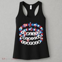 All American Teacher 4th July Bracelet Teacher Appreciation Women's Tank Top thumb 3