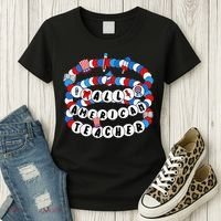 All American Teacher 4th July Bracelet Teacher Appreciation Women's T-Shirt thumb 3