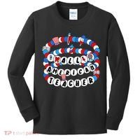 All American Teacher 4th July Bracelet Teacher Appreciation Kids Long Sleeve Shirt thumb 0