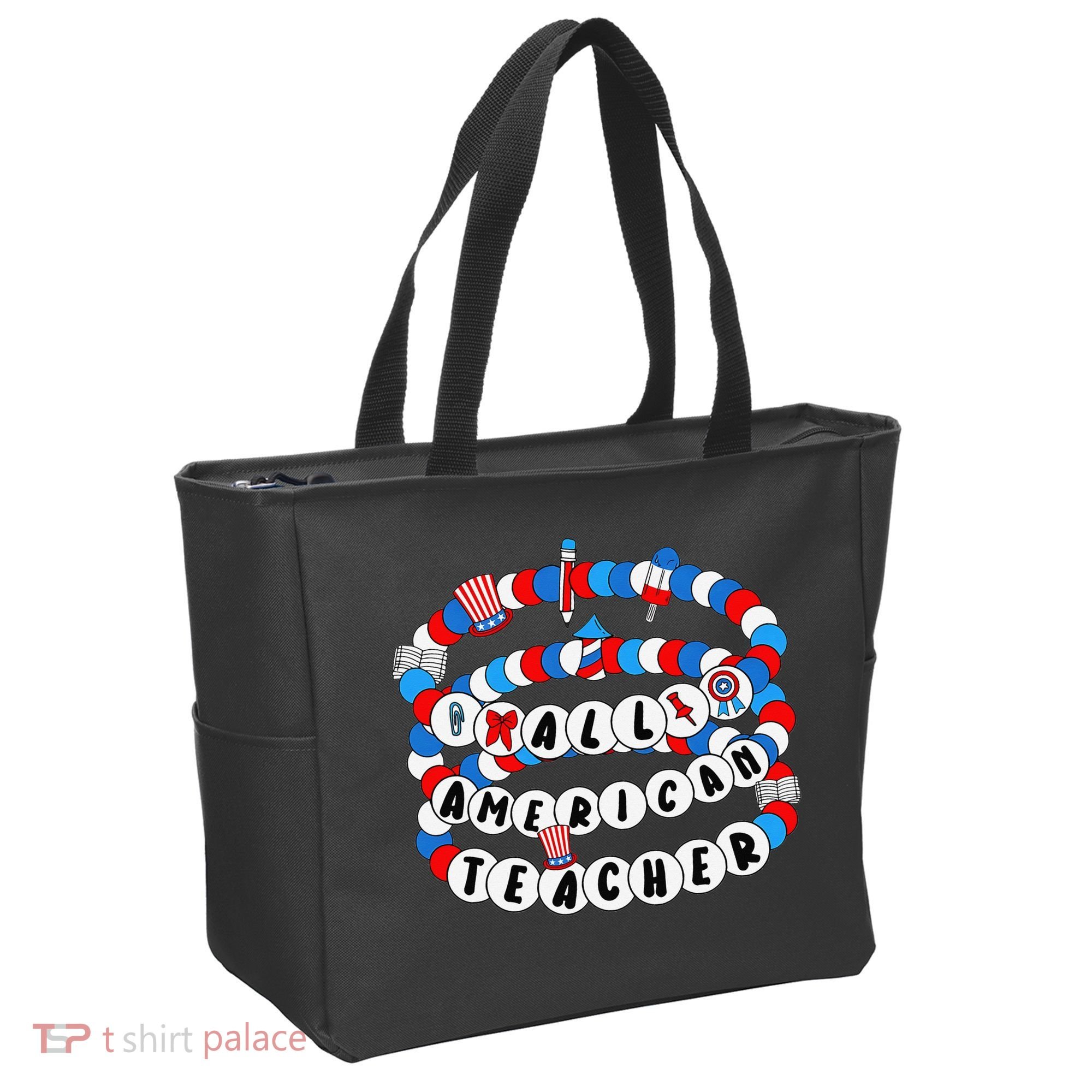 All American Teacher 4th July Bracelet Teacher Appreciation Tote Bag