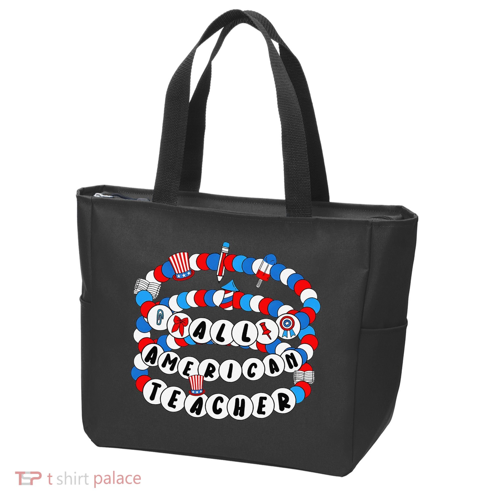 All American Teacher 4th July Bracelet Teacher Appreciation Tote Bag