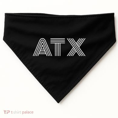 Atx Austin Tx Retro Design In White USA-Made Doggie Bandana