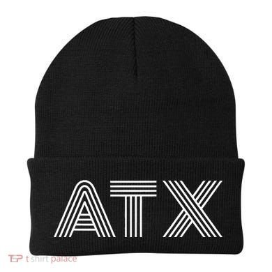 Atx Austin Tx Retro Design In White Beanie