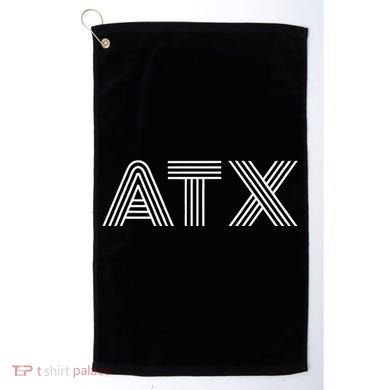 Atx Austin Tx Retro Design In White Golf Towel