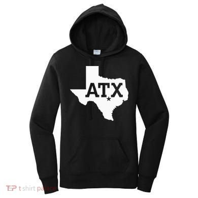 ATX Austin TX Design With Texas Silhouette Women's Hoodie