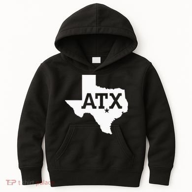 ATX Austin TX Design With Texas Silhouette Kids Hoodie