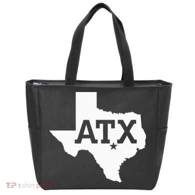 ATX Austin TX Design With Texas Silhouette Tote Bag