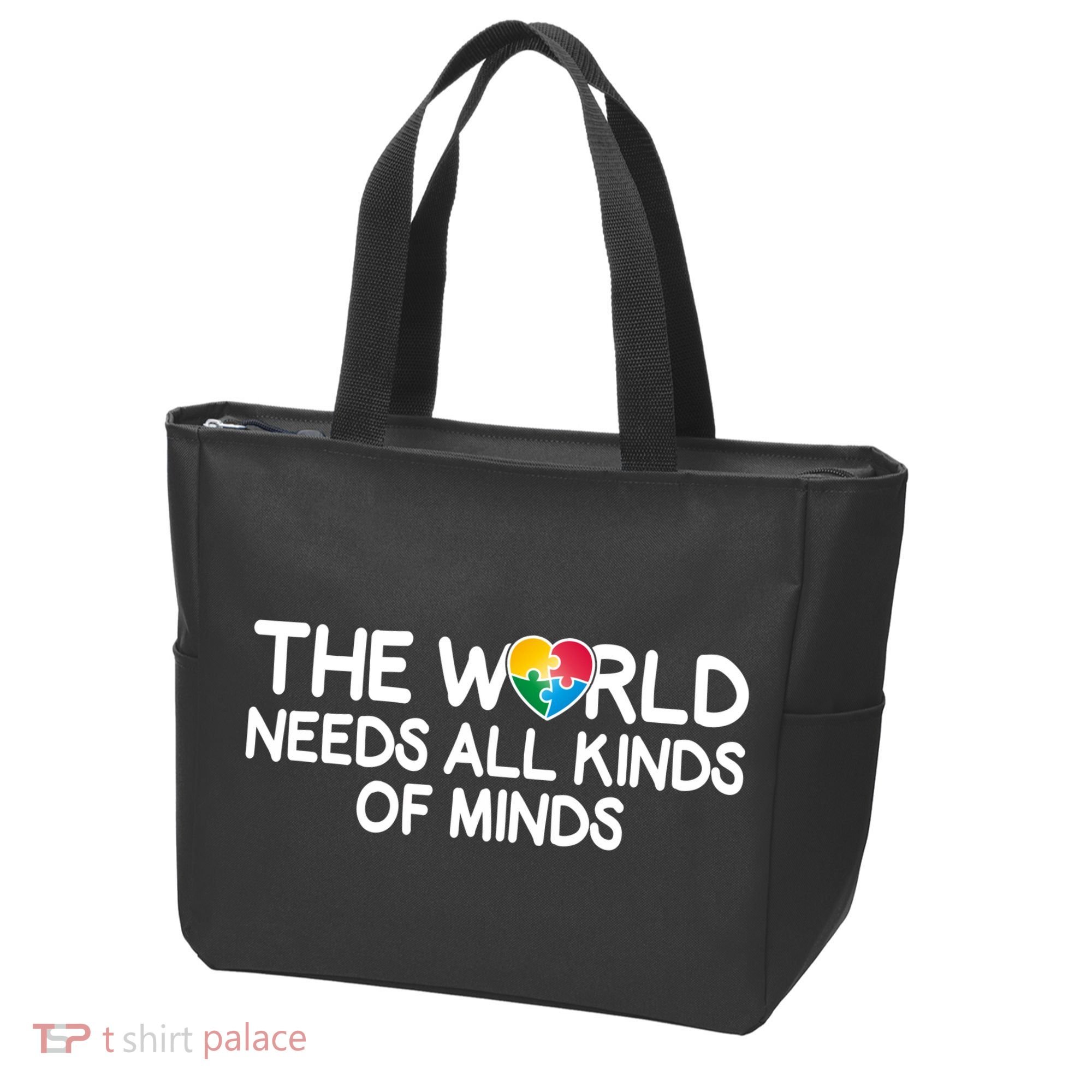 Autism Awareness The World Needs All Kinds Of Minds Tote Bag