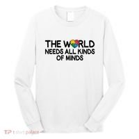 Autism Awareness The World Needs All Kinds Of Minds Long Sleeve Shirt thumb 0