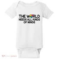Autism Awareness The World Needs All Kinds Of Minds Baby Bodysuit thumb 0