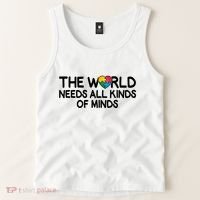 Autism Awareness The World Needs All Kinds Of Minds Tank Top thumb 2