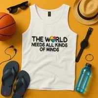 Autism Awareness The World Needs All Kinds Of Minds Tank Top thumb 4