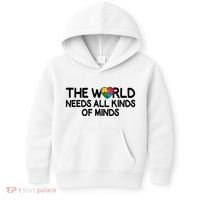 Autism Awareness The World Needs All Kinds Of Minds Kids Hoodie thumb 0
