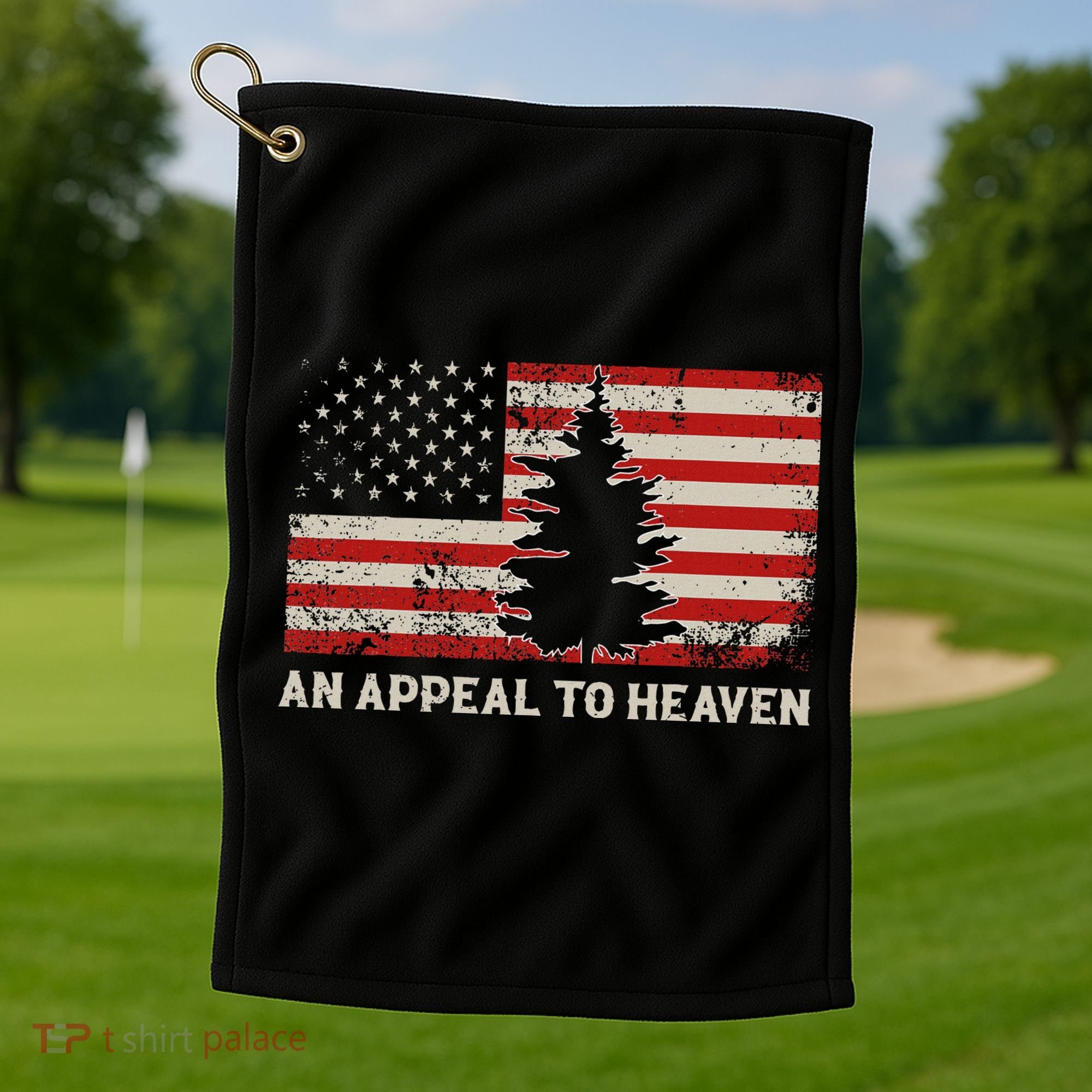 An Appeal To Heaven Pine Tree Usa Revolution American Flag Golf Towel