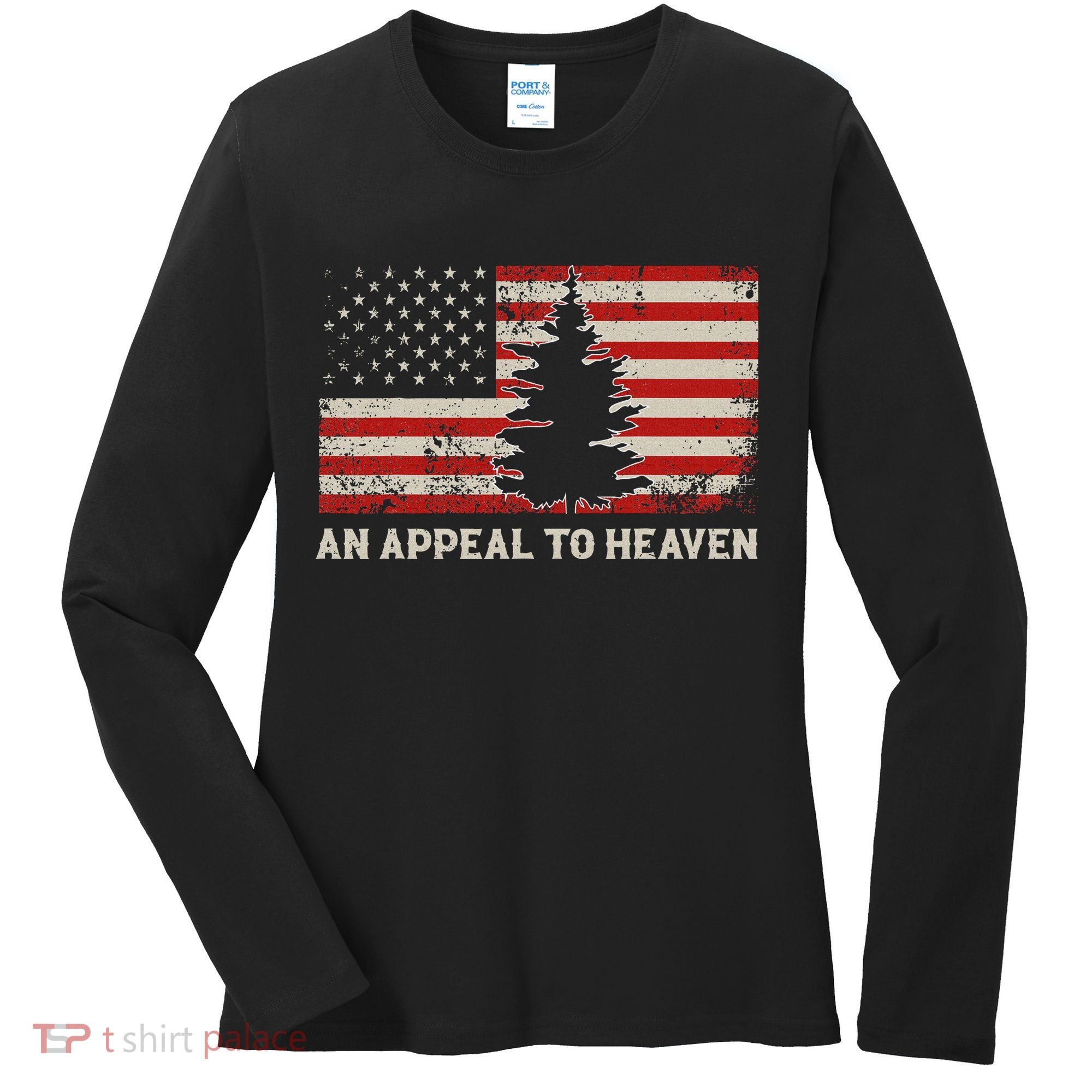 An Appeal To Heaven Pine Tree Usa Revolution American Flag Women's Long Sleeve Shirt