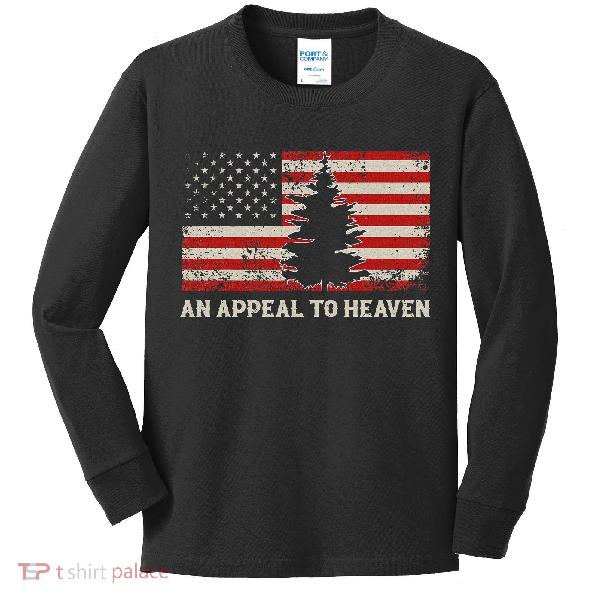 An Appeal To Heaven Pine Tree Usa Revolution American Flag Kids Long Sleeve Shirt