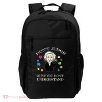 Autism Awareness Teacher Accept Don't Judge Albert Einstein Backpack thumb 0