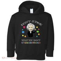 Autism Awareness Teacher Accept Don't Judge Albert Einstein Toddler Hoodie thumb 0