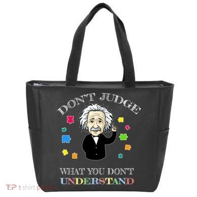 Autism Awareness Teacher Accept Don't Judge Albert Einstein Tote Bag