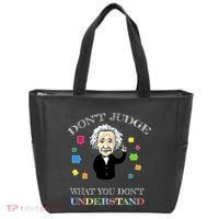 Autism Awareness Teacher Accept Don't Judge Albert Einstein Tote Bag thumb 0