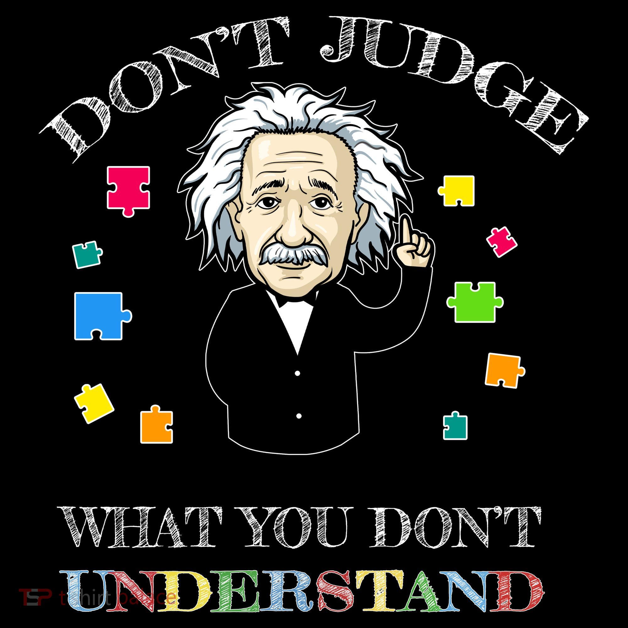 Autism Awareness Teacher Accept Don't Judge Albert Einstein Tote Bag