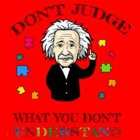 Autism Awareness Teacher Accept Don't Judge Albert Einstein Santa Hat thumb 1