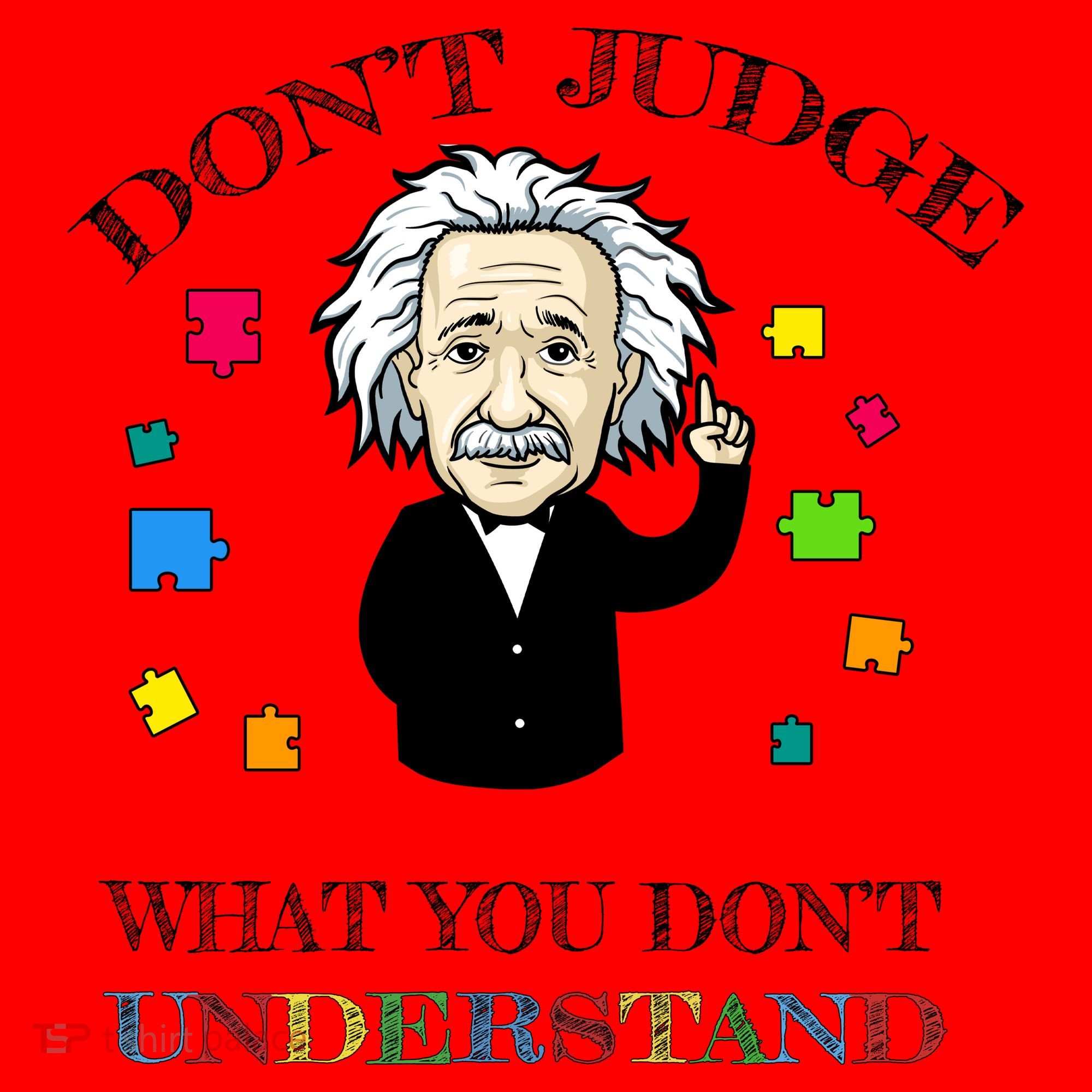 Autism Awareness Teacher Accept Don't Judge Albert Einstein Santa Hat