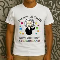 Autism Awareness Teacher Accept Don't Judge Albert Einstein T-Shirt thumb 3