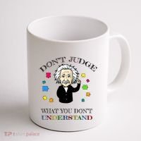 Autism Awareness Teacher Accept Don't Judge Albert Einstein Coffee Mug thumb 1