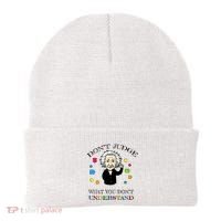 Autism Awareness Teacher Accept Don't Judge Albert Einstein Beanie thumb 0