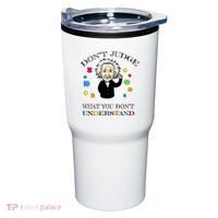 Autism Awareness Teacher Accept Don't Judge Albert Einstein Tumbler thumb 0
