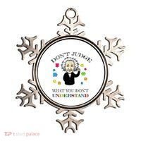 Autism Awareness Teacher Accept Don't Judge Albert Einstein Ornament thumb 0
