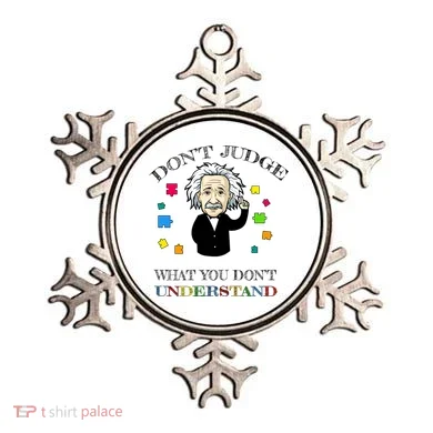 Autism Awareness Teacher Accept Don't Judge Albert Einstein Ornament