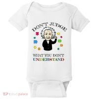 Autism Awareness Teacher Accept Don't Judge Albert Einstein Baby Bodysuit thumb 0
