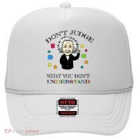 Autism Awareness Teacher Accept Don't Judge Albert Einstein Hat thumb 0