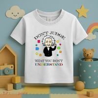 Autism Awareness Teacher Accept Don't Judge Albert Einstein Toddler T-Shirt thumb 3
