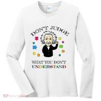 Autism Awareness Teacher Accept Don't Judge Albert Einstein Women's Long Sleeve Shirt thumb 0