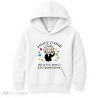 Autism Awareness Teacher Accept Don't Judge Albert Einstein Kids Hoodie thumb 0