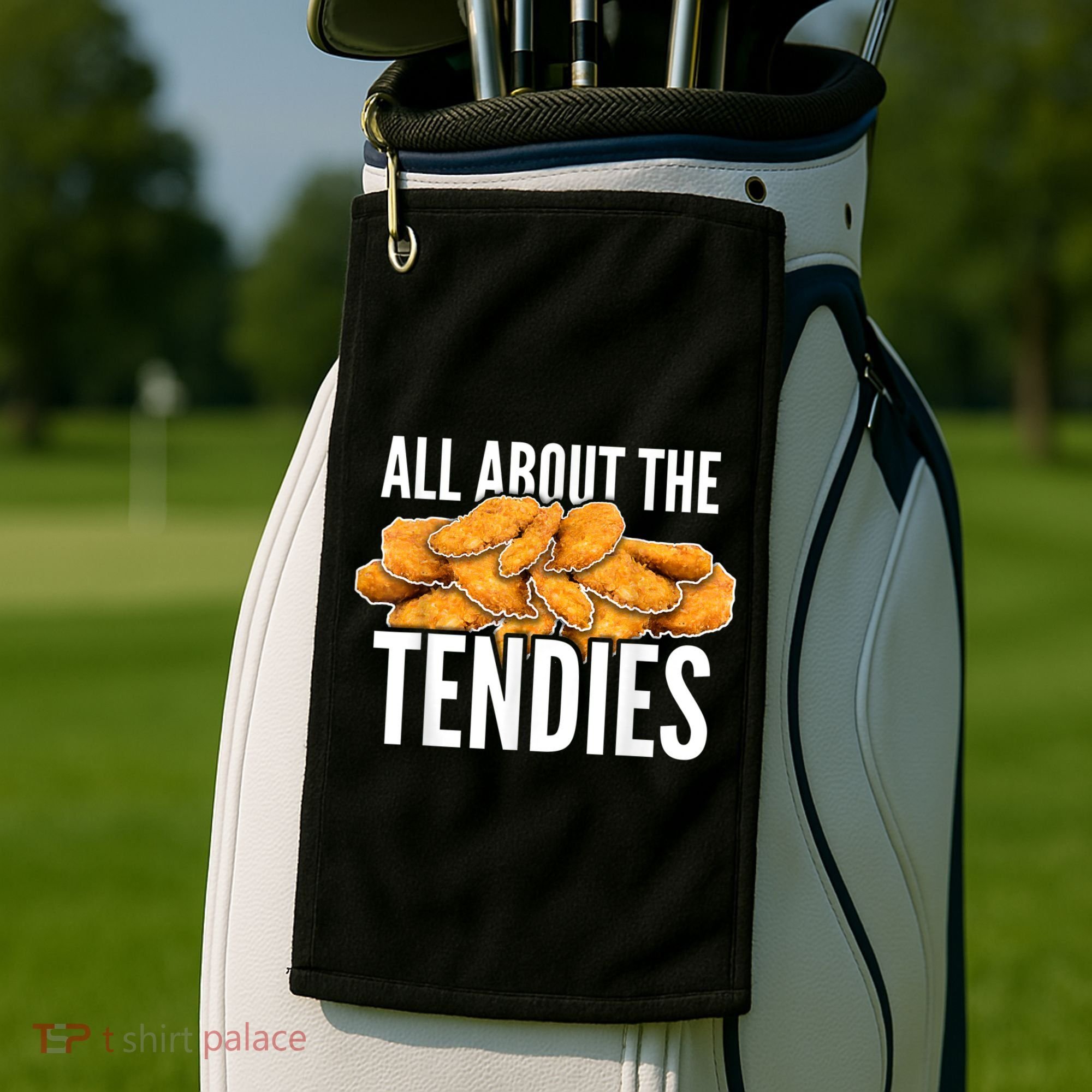 All About The Tendies Chicken Tenders WallStreetBets Golf Towel