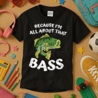 All About That Fishing For Bass Kids T-Shirt thumb 3