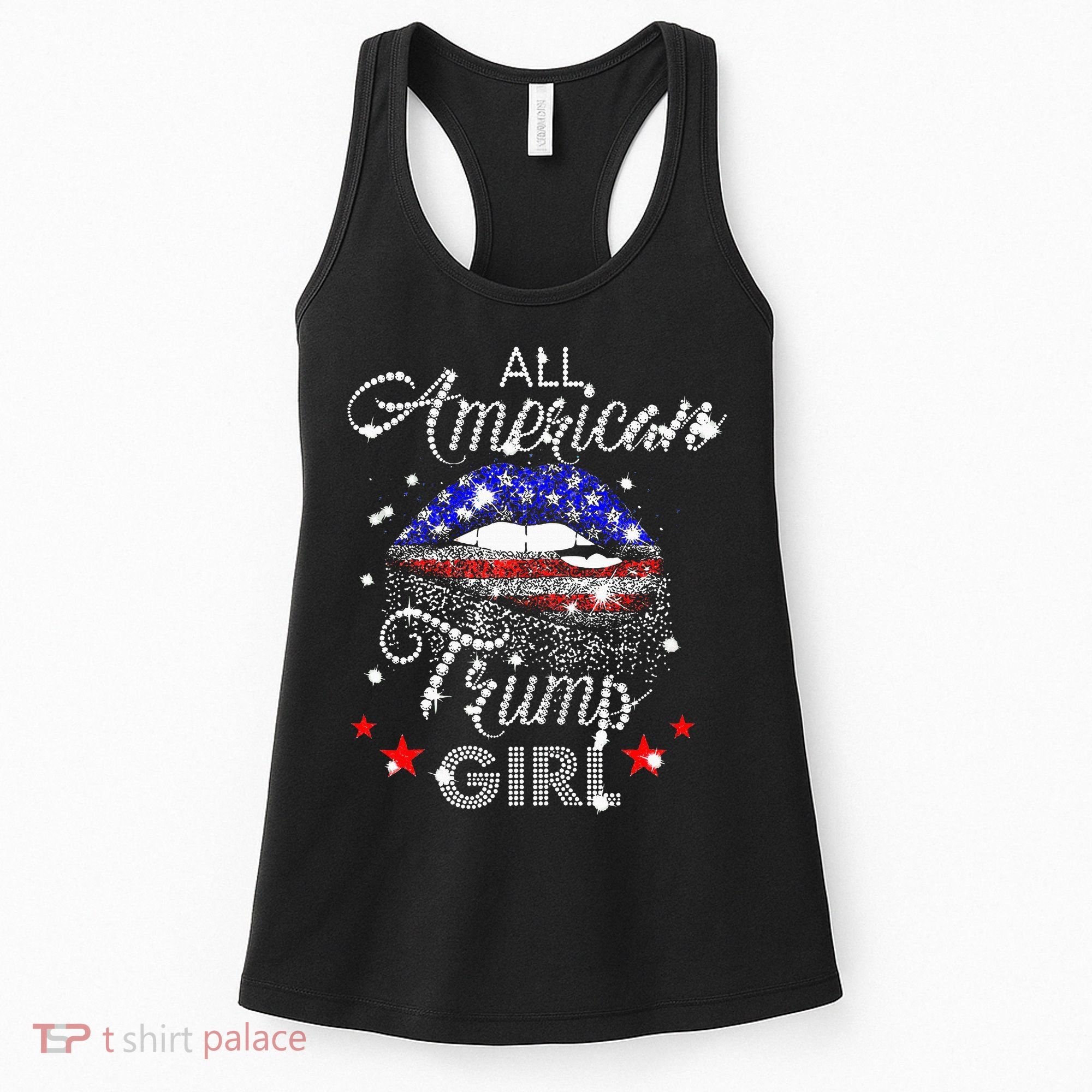 All American Trump Girl Mouth Diamond Women's Tank Top