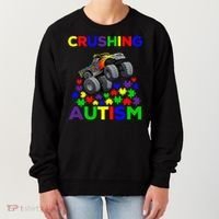 Autism Awareness Truck Crushing Autism For Women's Sweatshirt thumb 0