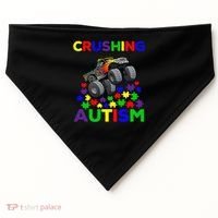 Autism Awareness Truck Crushing Autism For USA-Made Doggie Bandana thumb 0