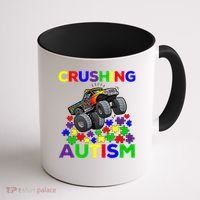 Autism Awareness Truck Crushing Autism For Coffee Mug thumb 1