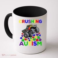 Autism Awareness Truck Crushing Autism For Coffee Mug thumb 0