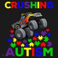 Autism Awareness Truck Crushing Autism For Coaster thumb 2