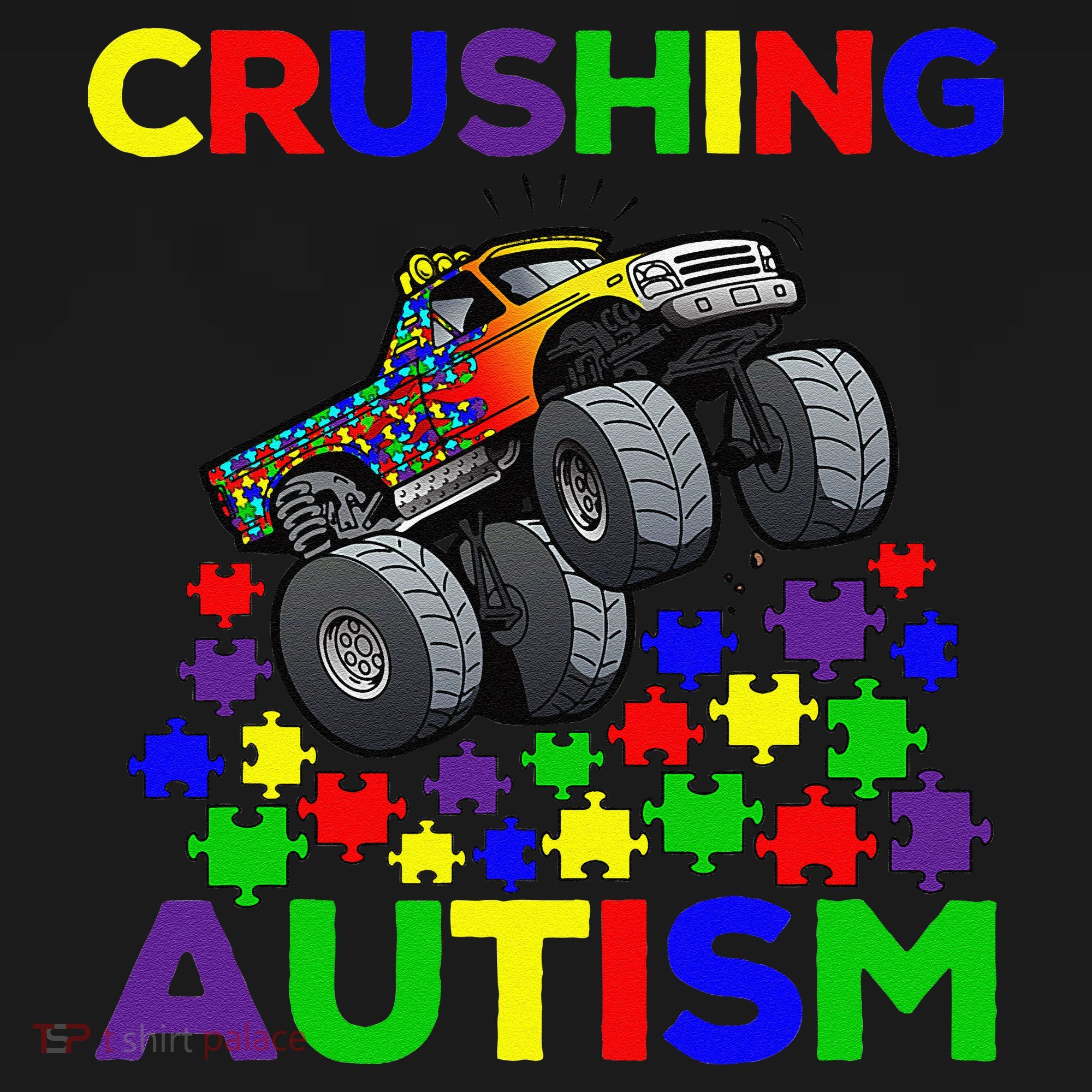 Autism Awareness Truck Crushing Autism For Women's Hoodie
